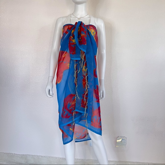 Swimsuit cover tropical design from India - Picture 2 of 11